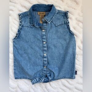 Wrangler Blue Denim Button Down Shirt for Kids